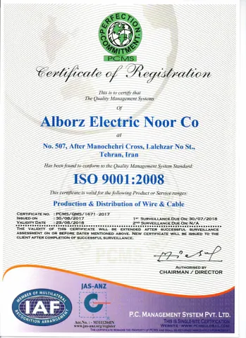 ISO 9001:2008 — P. C. Management System Pvt. Ltd.